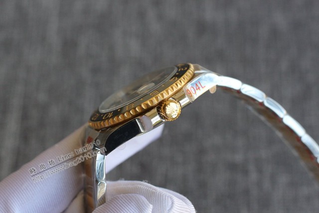 勞力士複刻手錶 Rolex格林尼治ll:黑咖雙色全玫金款男士腕表  gjs1924
